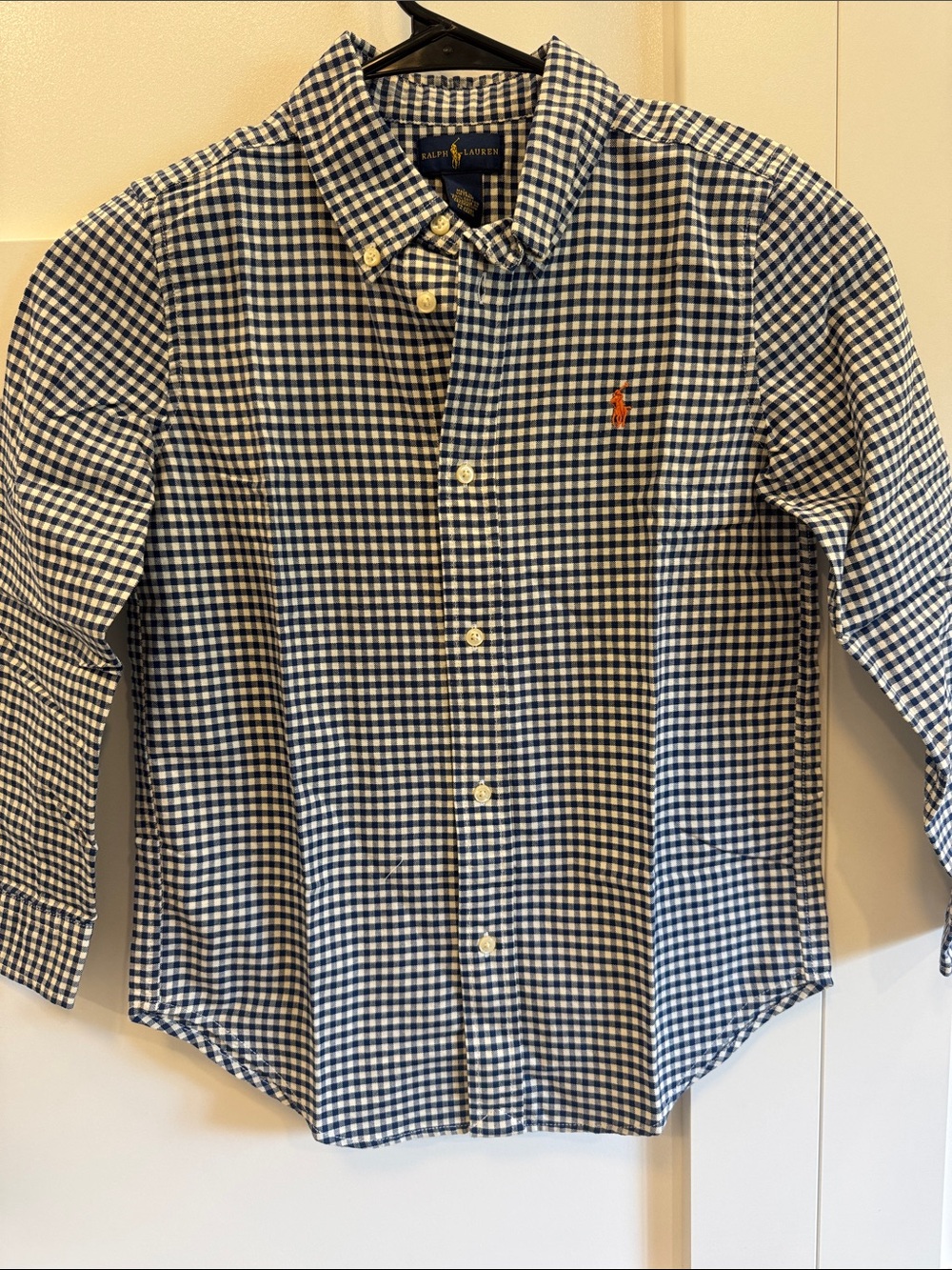 Ralph Lauren Navy & White Gingham Button-Down Shirt